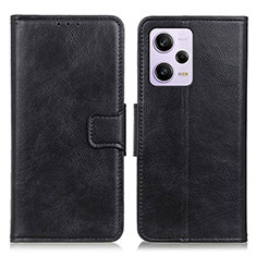 Leather Case Stands Flip Cover Holder M09L for Xiaomi Redmi Note 12 Pro 5G Black
