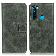 Leather Case Stands Flip Cover Holder M09L for Xiaomi Redmi Note 8 (2021) Green