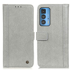 Leather Case Stands Flip Cover Holder M10L for Motorola Moto Edge 20 Pro 5G Gray