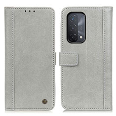 Leather Case Stands Flip Cover Holder M10L for OnePlus Nord N200 5G Gray