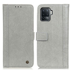 Leather Case Stands Flip Cover Holder M10L for Oppo A94 4G Gray