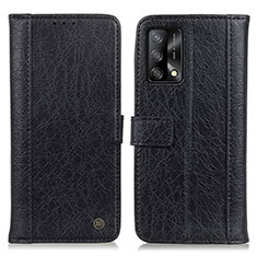 Leather Case Stands Flip Cover Holder M10L for Oppo A95 4G Black