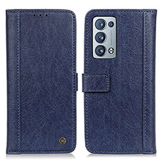 Leather Case Stands Flip Cover Holder M10L for Oppo Reno6 Pro 5G Blue