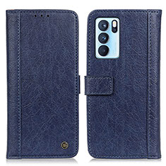 Leather Case Stands Flip Cover Holder M10L for Oppo Reno6 Pro 5G India Blue
