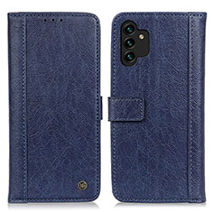Leather Case Stands Flip Cover Holder M10L for Samsung Galaxy A04s Blue