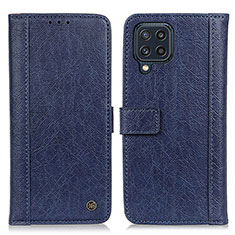 Leather Case Stands Flip Cover Holder M10L for Samsung Galaxy M32 4G Blue