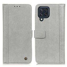 Leather Case Stands Flip Cover Holder M10L for Samsung Galaxy M32 4G Gray