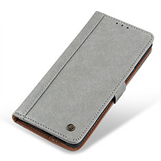 Leather Case Stands Flip Cover Holder M10L for Samsung Galaxy M32 5G Gray