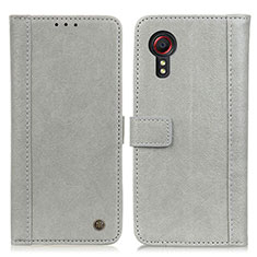 Leather Case Stands Flip Cover Holder M10L for Samsung Galaxy XCover 5 SM-G525F Gray