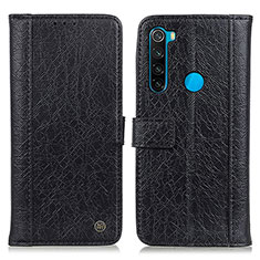 Leather Case Stands Flip Cover Holder M10L for Xiaomi Redmi Note 8 (2021) Black