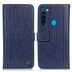 Leather Case Stands Flip Cover Holder M10L for Xiaomi Redmi Note 8 (2021) Blue