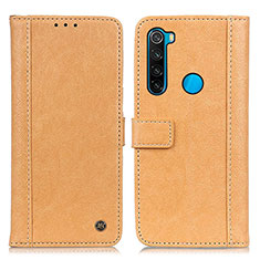 Leather Case Stands Flip Cover Holder M10L for Xiaomi Redmi Note 8 (2021) Khaki