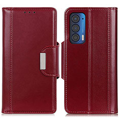 Leather Case Stands Flip Cover Holder M11L for Motorola Moto Edge (2021) 5G Red