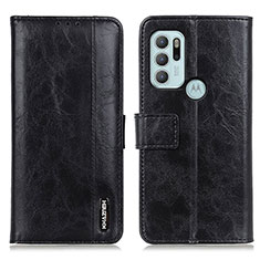 Leather Case Stands Flip Cover Holder M11L for Motorola Moto G60s Black