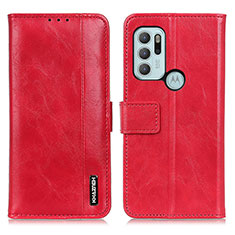 Leather Case Stands Flip Cover Holder M11L for Motorola Moto G60s Red