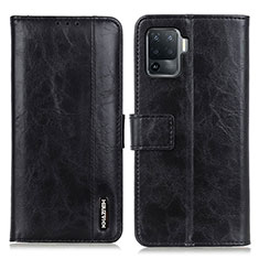 Leather Case Stands Flip Cover Holder M11L for Oppo A94 4G Black