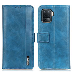 Leather Case Stands Flip Cover Holder M11L for Oppo A94 4G Blue
