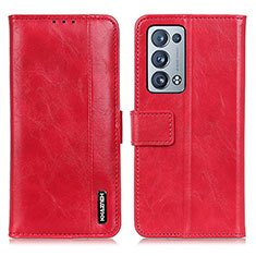 Leather Case Stands Flip Cover Holder M11L for Oppo Reno6 Pro 5G Red