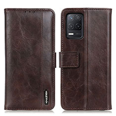 Leather Case Stands Flip Cover Holder M11L for Realme 8s 5G Brown