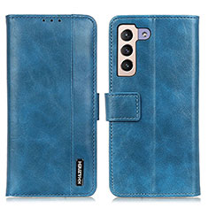 Leather Case Stands Flip Cover Holder M11L for Samsung Galaxy S21 Plus 5G Blue