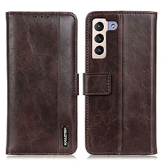 Leather Case Stands Flip Cover Holder M11L for Samsung Galaxy S24 Plus 5G Brown