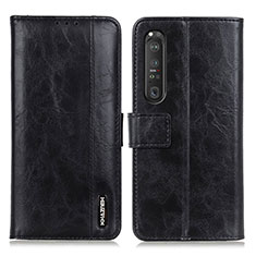 Leather Case Stands Flip Cover Holder M11L for Sony Xperia 1 III Black