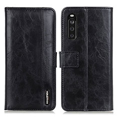 Leather Case Stands Flip Cover Holder M11L for Sony Xperia 10 III Black