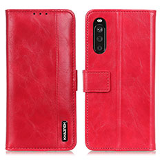 Leather Case Stands Flip Cover Holder M11L for Sony Xperia 10 III Red