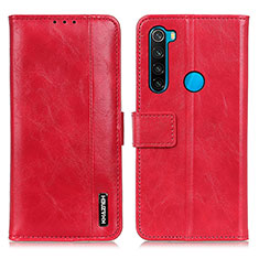 Leather Case Stands Flip Cover Holder M11L for Xiaomi Redmi Note 8 (2021) Red