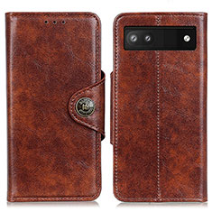 Leather Case Stands Flip Cover Holder M12L for Google Pixel 7a 5G Brown