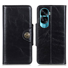 Leather Case Stands Flip Cover Holder M12L for Huawei Honor 90 Lite 5G Black