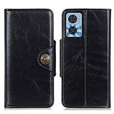Leather Case Stands Flip Cover Holder M12L for Motorola Moto E22 Black