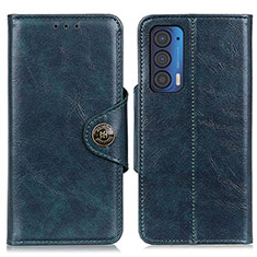 Leather Case Stands Flip Cover Holder M12L for Motorola Moto Edge (2021) 5G Blue