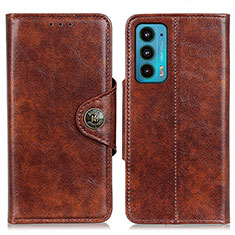 Leather Case Stands Flip Cover Holder M12L for Motorola Moto Edge Lite 5G Brown