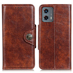 Leather Case Stands Flip Cover Holder M12L for Motorola Moto G 5G (2023) Brown