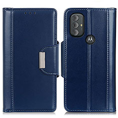 Leather Case Stands Flip Cover Holder M12L for Motorola Moto G Play (2023) Blue