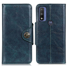 Leather Case Stands Flip Cover Holder M12L for Motorola Moto G Pure Blue