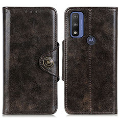 Leather Case Stands Flip Cover Holder M12L for Motorola Moto G Pure Bronze