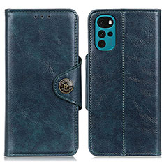 Leather Case Stands Flip Cover Holder M12L for Motorola Moto G22 Blue