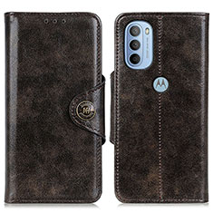 Leather Case Stands Flip Cover Holder M12L for Motorola Moto G31 Bronze