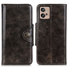 Leather Case Stands Flip Cover Holder M12L for Motorola Moto G32 Bronze