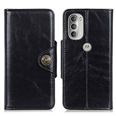 Leather Case Stands Flip Cover Holder M12L for Motorola Moto G51 5G Black