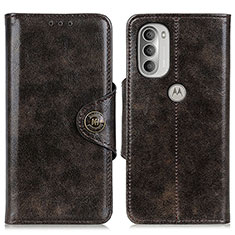 Leather Case Stands Flip Cover Holder M12L for Motorola Moto G51 5G Bronze