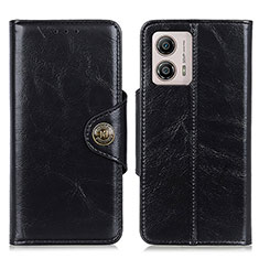 Leather Case Stands Flip Cover Holder M12L for Motorola Moto G53 5G Black