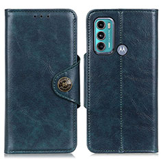 Leather Case Stands Flip Cover Holder M12L for Motorola Moto G60 Blue
