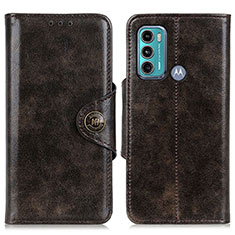 Leather Case Stands Flip Cover Holder M12L for Motorola Moto G60 Bronze