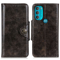 Leather Case Stands Flip Cover Holder M12L for Motorola Moto G71 5G Brown