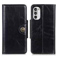 Leather Case Stands Flip Cover Holder M12L for Motorola Moto G82 5G Black