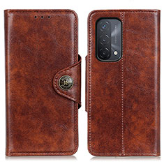 Leather Case Stands Flip Cover Holder M12L for OnePlus Nord N200 5G Brown