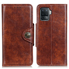 Leather Case Stands Flip Cover Holder M12L for Oppo A94 4G Brown